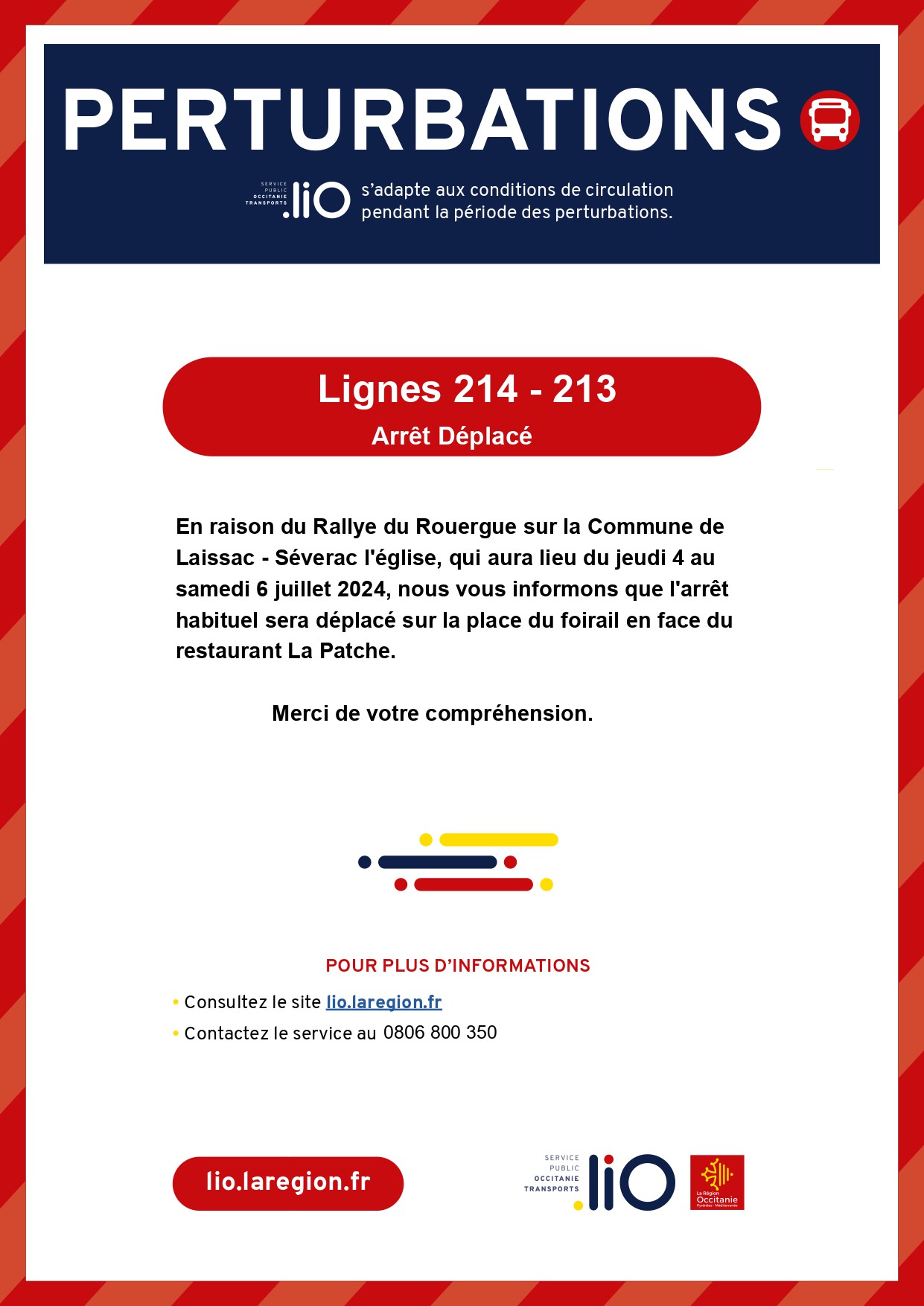 Lire la suite à propos de l’article Perturbations ligne de bus LIO – Rallye du Rouergue