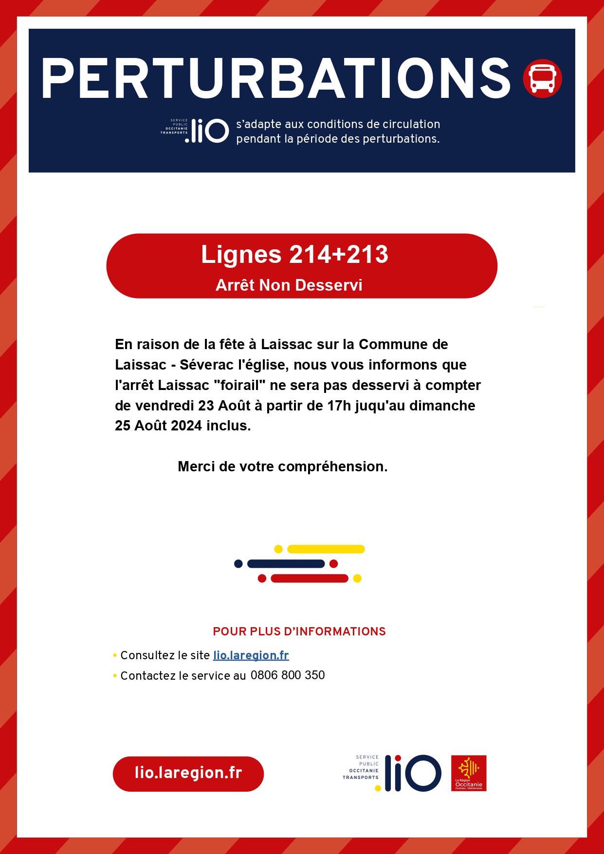 Lire la suite à propos de l’article INFO TRAFIC BUS – Fête de LAISSAC