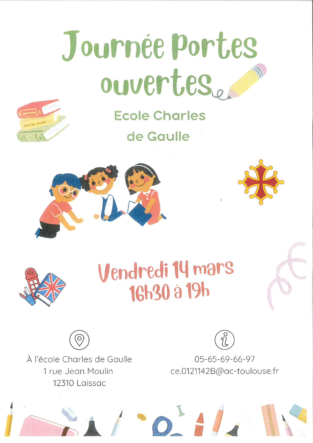 Lire la suite à propos de l’article Portes ouvertes du groupe scolaire Charles De Gaulle de Laissac