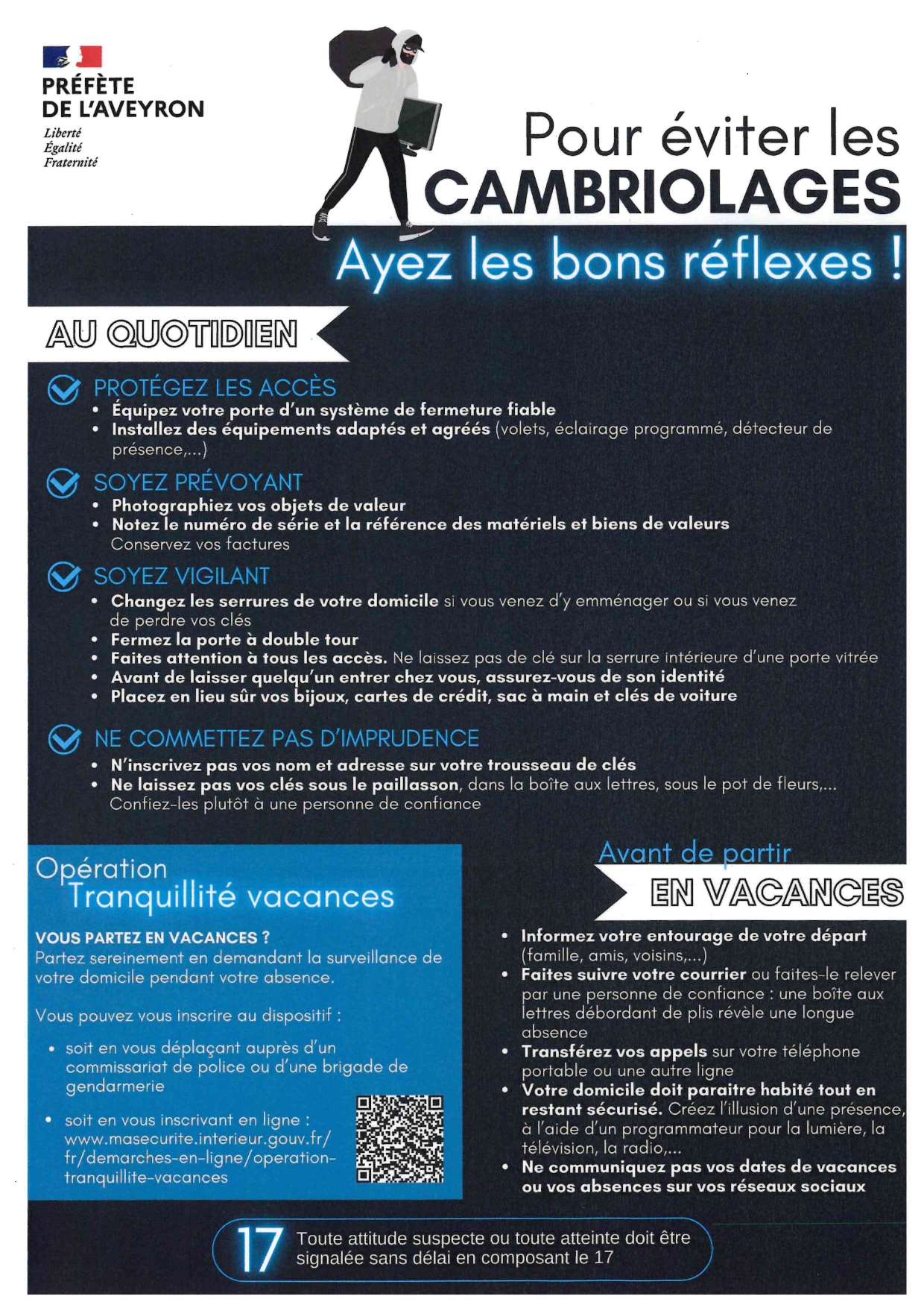 Lire la suite à propos de l’article Prévention des cambriolages