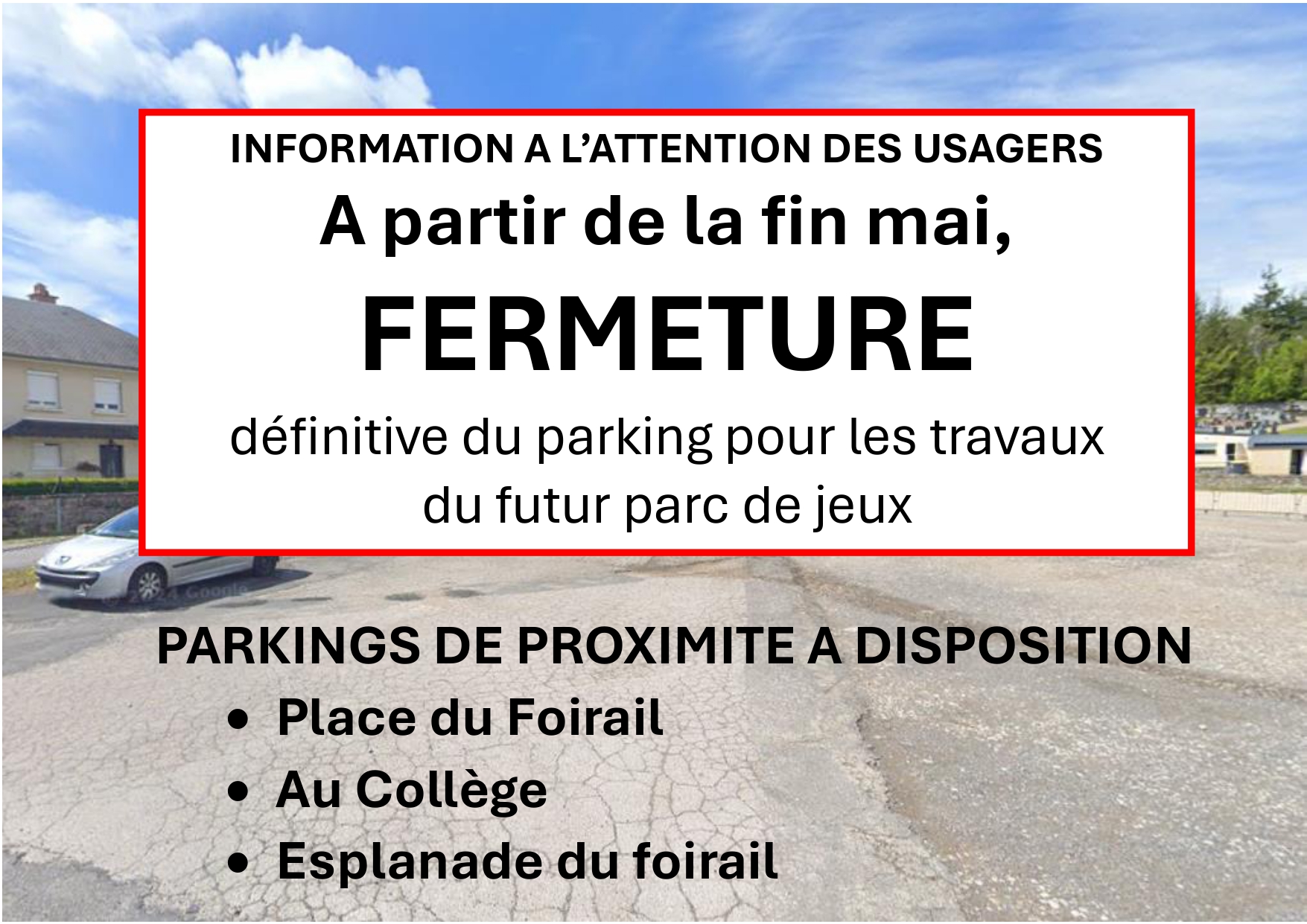 Lire la suite à propos de l’article Chantier du futur PIMS – Fermeture définitive du parking