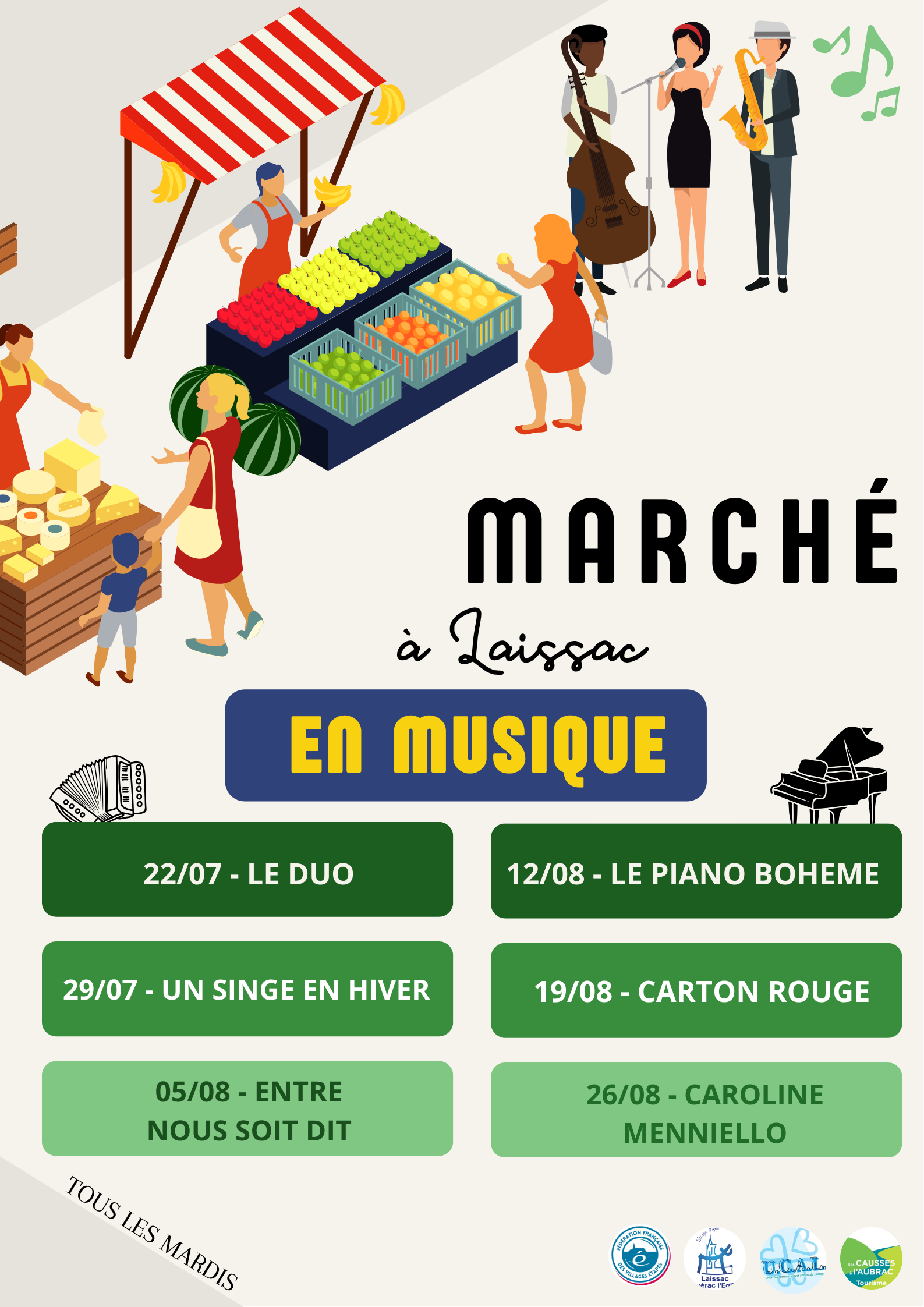 Lire la suite à propos de l’article Programmation des marchés animés du mardi matin
