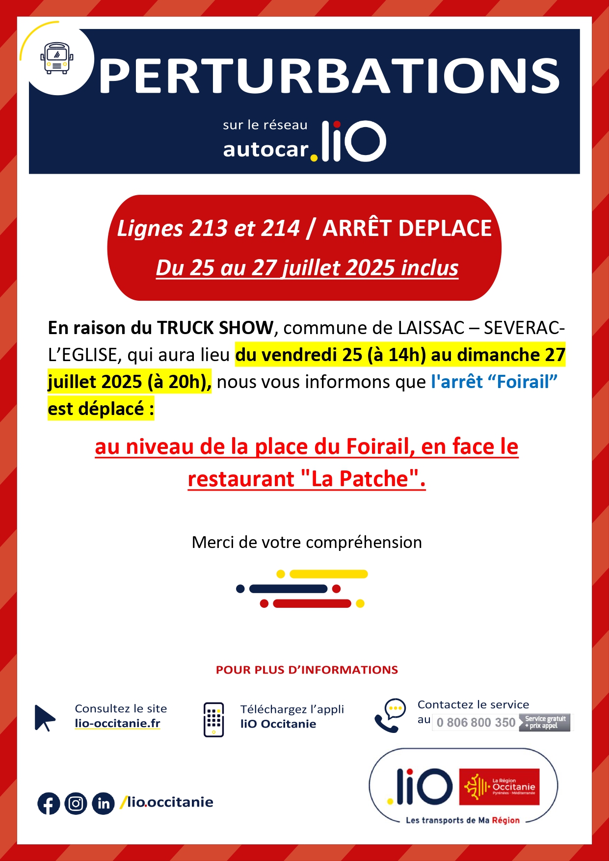 Lire la suite à propos de l’article Infos lignes de bus Laissac – évènement Truck Show