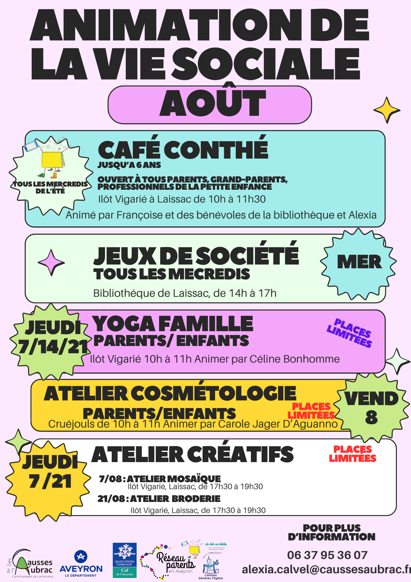 Lire la suite à propos de l’article Programme des animations d’août