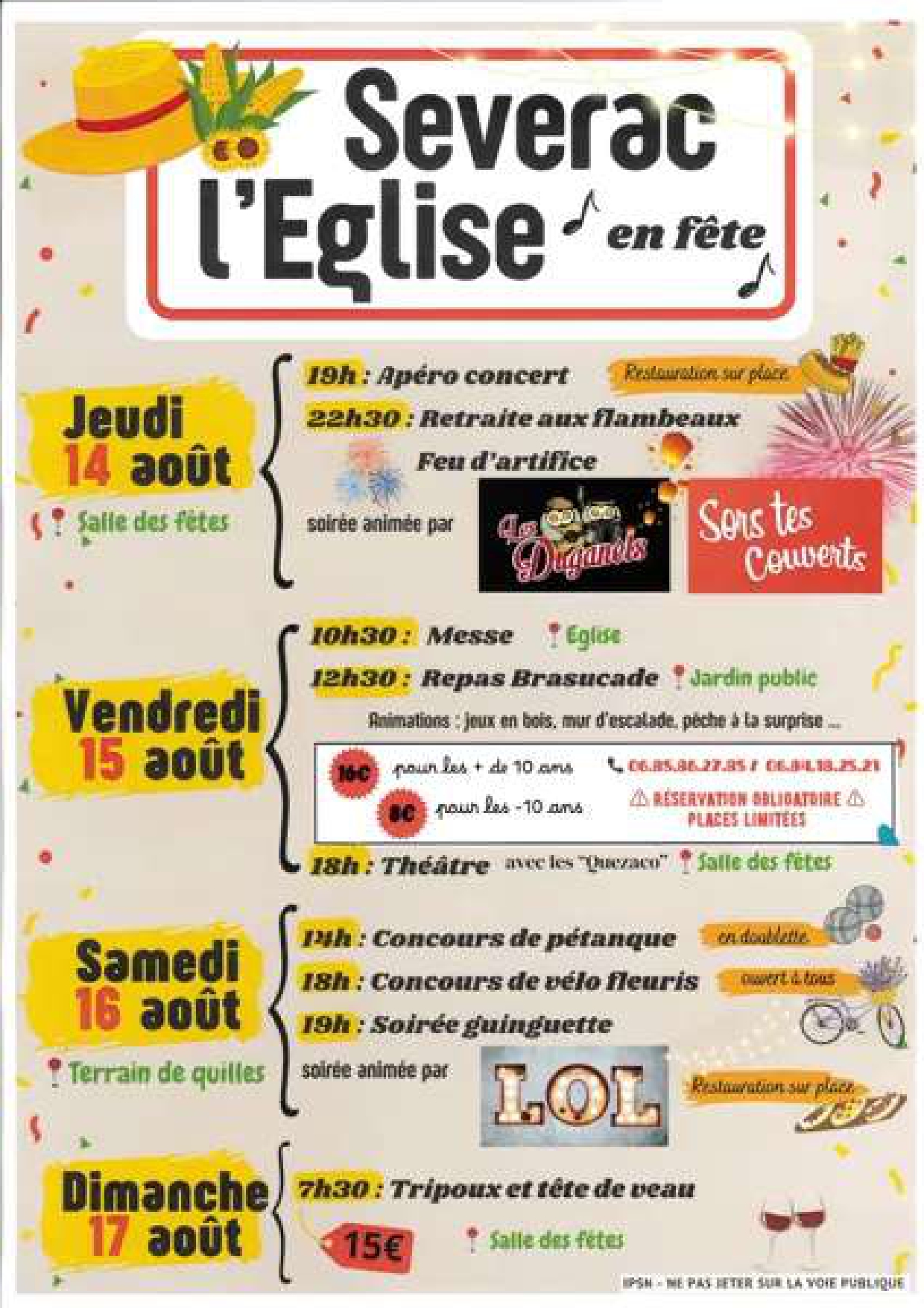 Lire la suite à propos de l’article Fête de Sévérac l’Eglise, tout un programme !!!