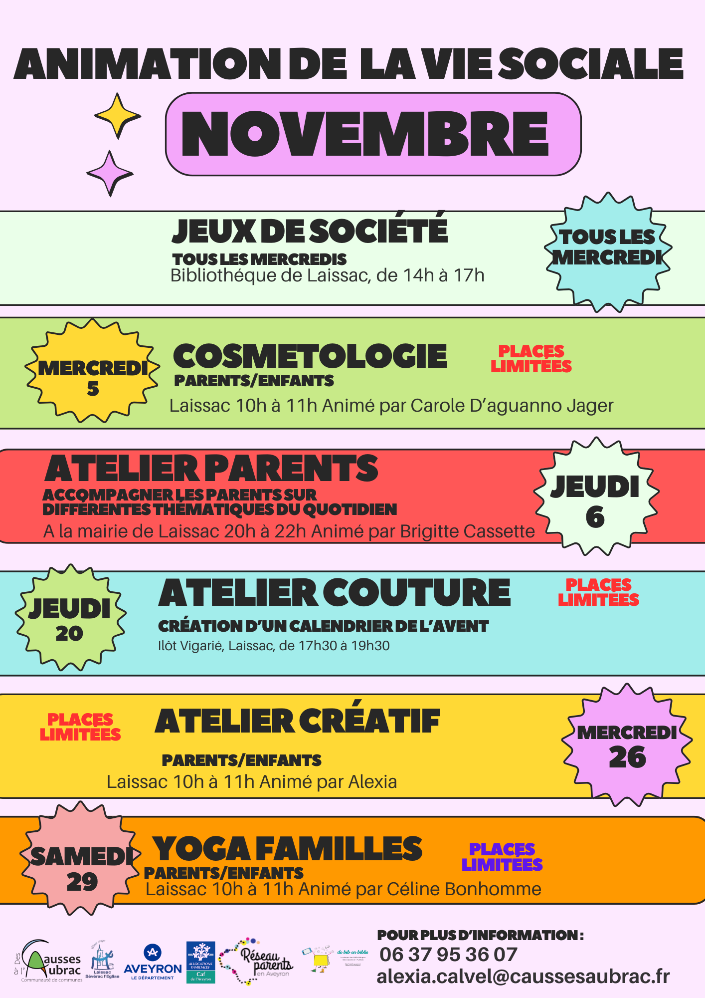 Lire la suite à propos de l’article Programmes des animations familles en Laissagais pour ce mois de Novembre